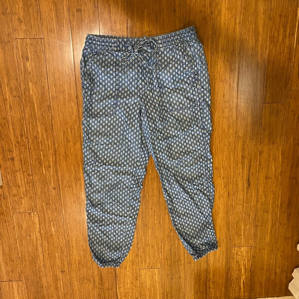 Blue Pattern Jean Joggers - Picture 3 of 6